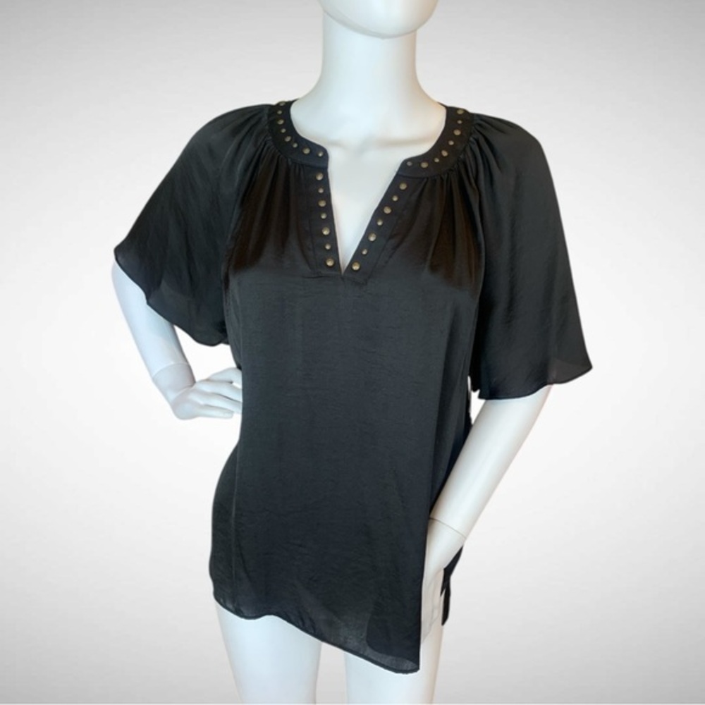 Vince Camuto Black Embellished Relaxed Tunic Size Large